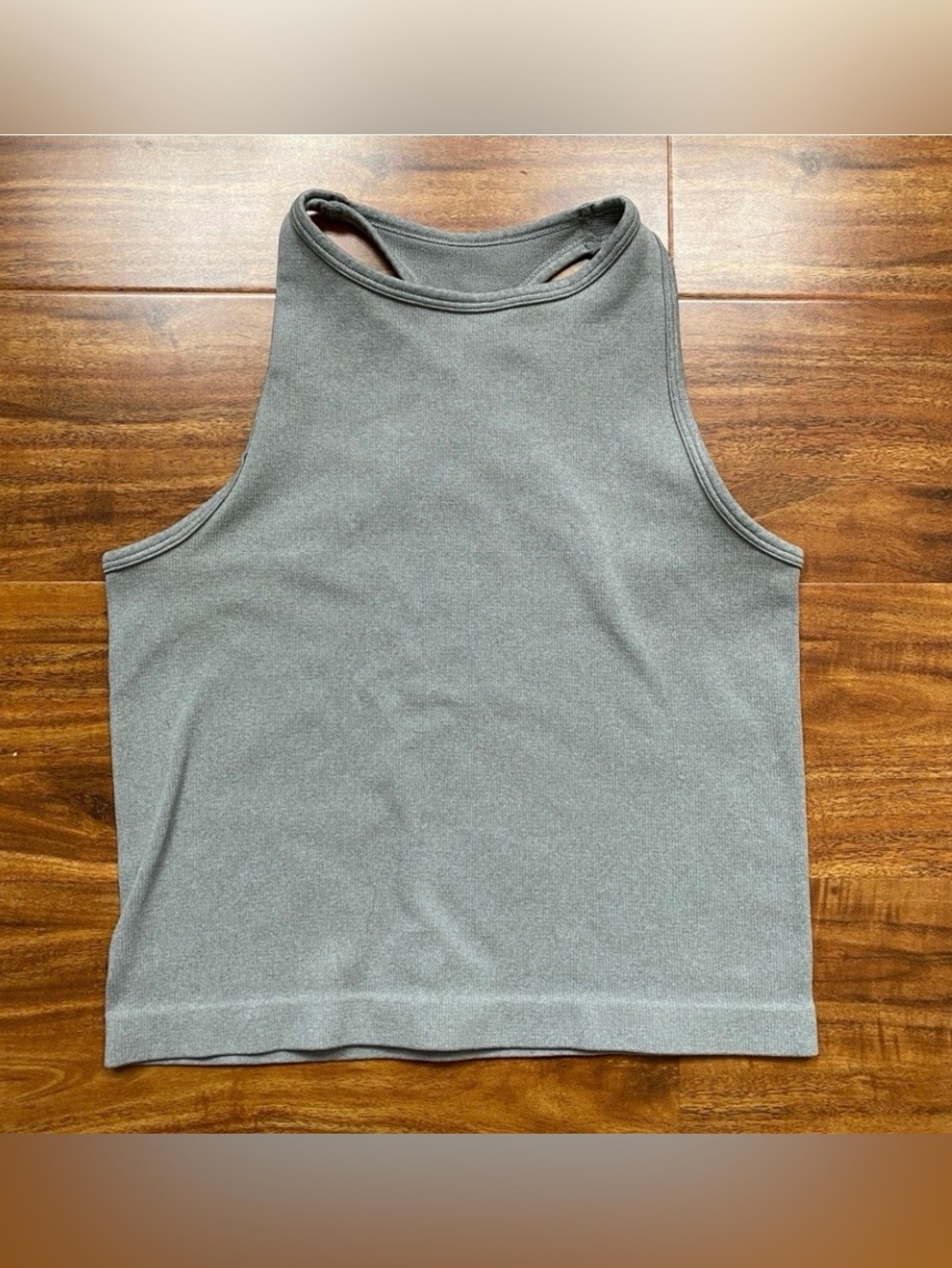 Free People Intimately Womens Gray Stretch Ribbed Racerback Tank Top XS/S Casual